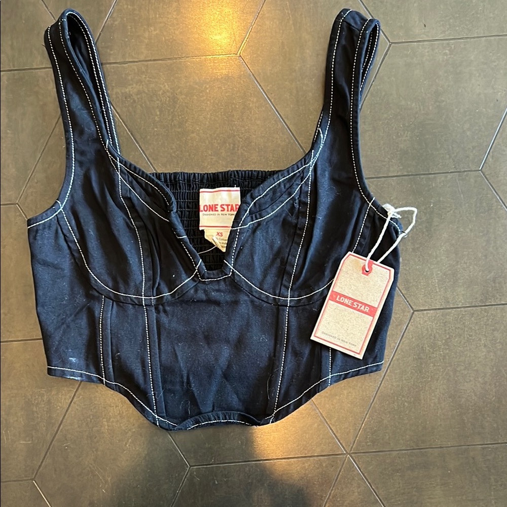 Lone Star Pride Apparel Black Sleeveless Bustier Crop Top